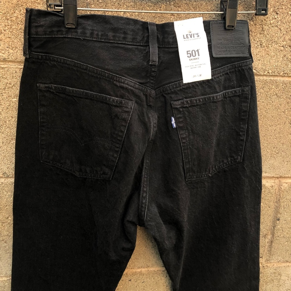LEVI’S 501 Skinny High Rise Jeans Black Floral NWT - Picture 8 of 8